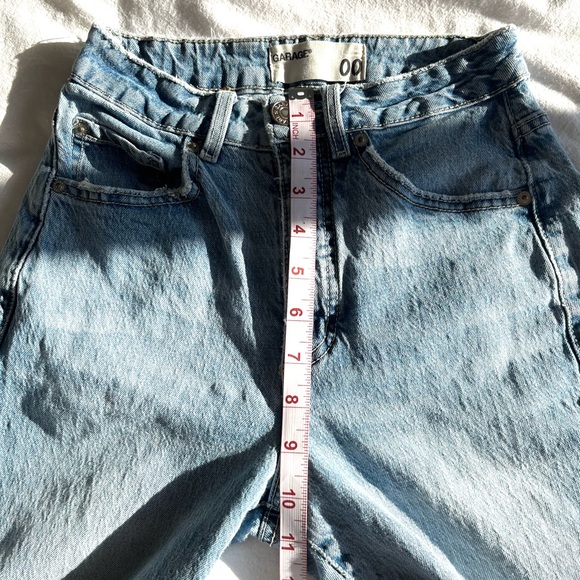 Garage Light Wash Relaxed Straight Leg Jeans Sz 00 Y2K Baggy Mom Jeans 90s Style - Picture 8 of 13
